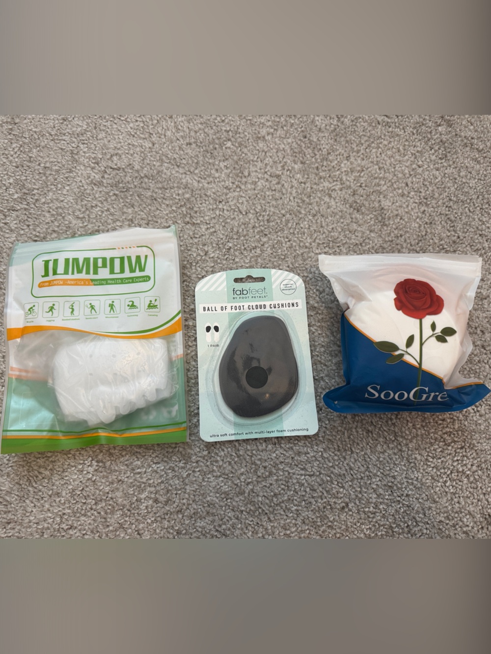Foot Care Set- ball of foot cushions, gel toe separators, cushion separators